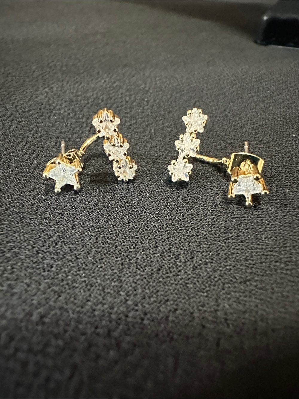 Plunder Gold Star & Floral Zircon Ear Crawlers